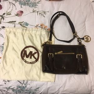 MK Brown Leather Crossbody